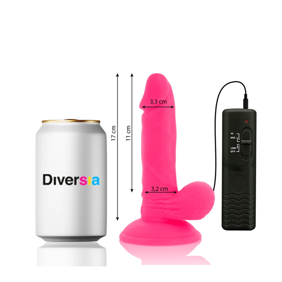 DIVERSIA - DILDO VIBRANTE FLESSIBILE 17 CM - ROSA
